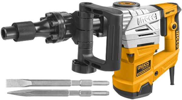 Ingco Demolition Breaker Kit – 1300W Jack Hammer with Chisels, Carbon Brushes & Hard Case