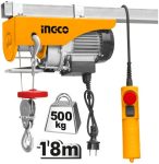 INGCO 900W Electric Wire Hoist 250kg/500kg Capacity with 18m Lifting Height – 220-240V