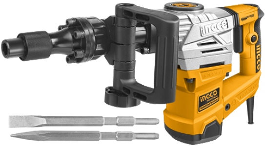 Ingco Demolition Breaker Kit – 1300W Jack Hammer with Chisels, Carbon Brushes & Hard Case