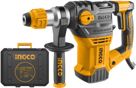 Ingco Rotary Hammer Drill 1500W SDS-Plus | 32mm Concrete Capacity, 5.5J Impact Energy, Anti-Vibration, with Drills, Chisels & Carry Case